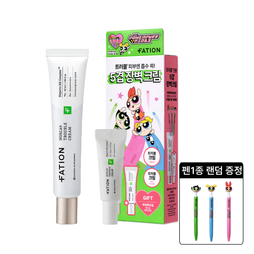 파티온X파워퍼프걸 노스카나인 트러블 크림 기획 세트(45ml+5ml)