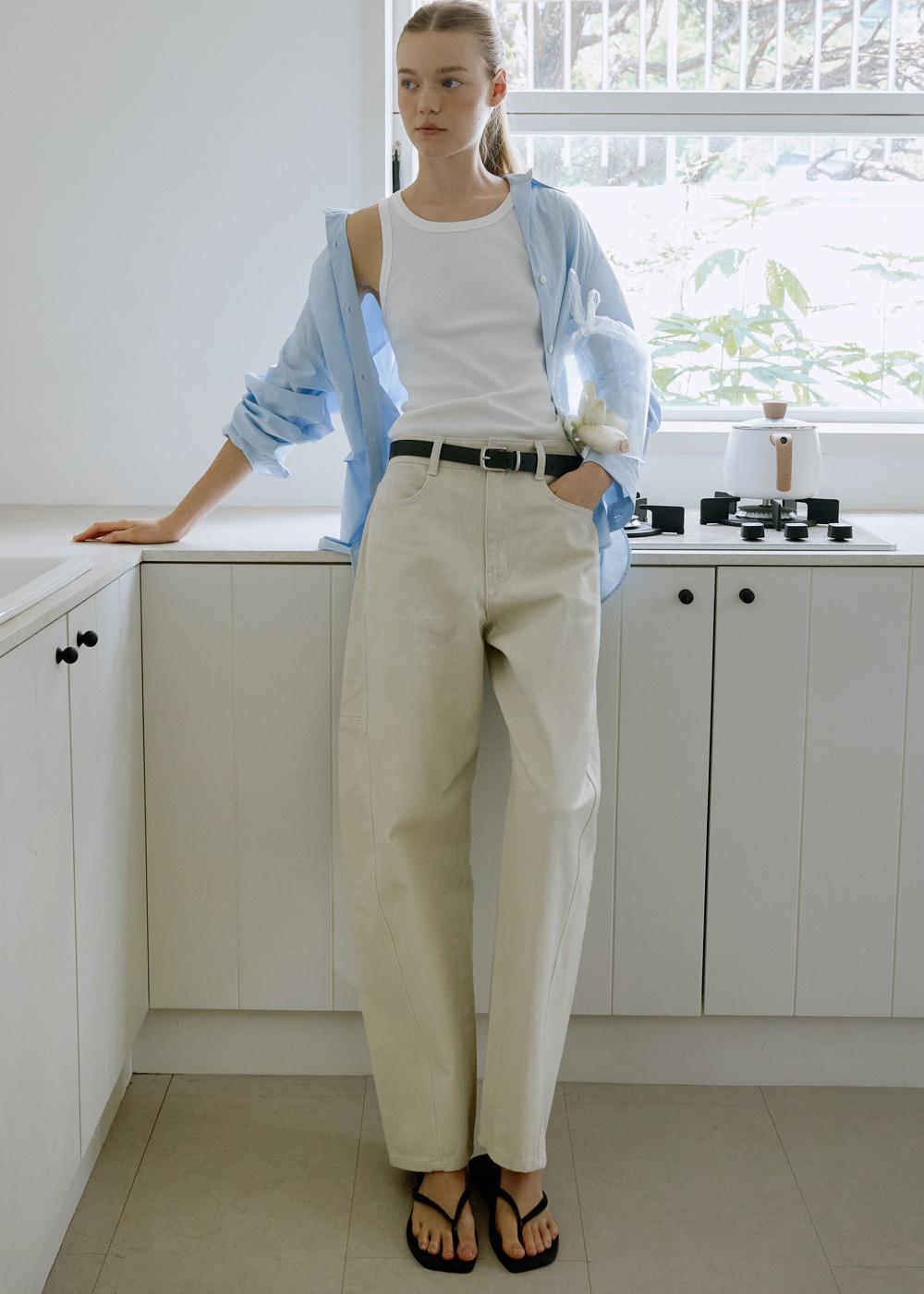 [5차 2/19 예약발송] [기장선택] Round tomboy denim (cream)