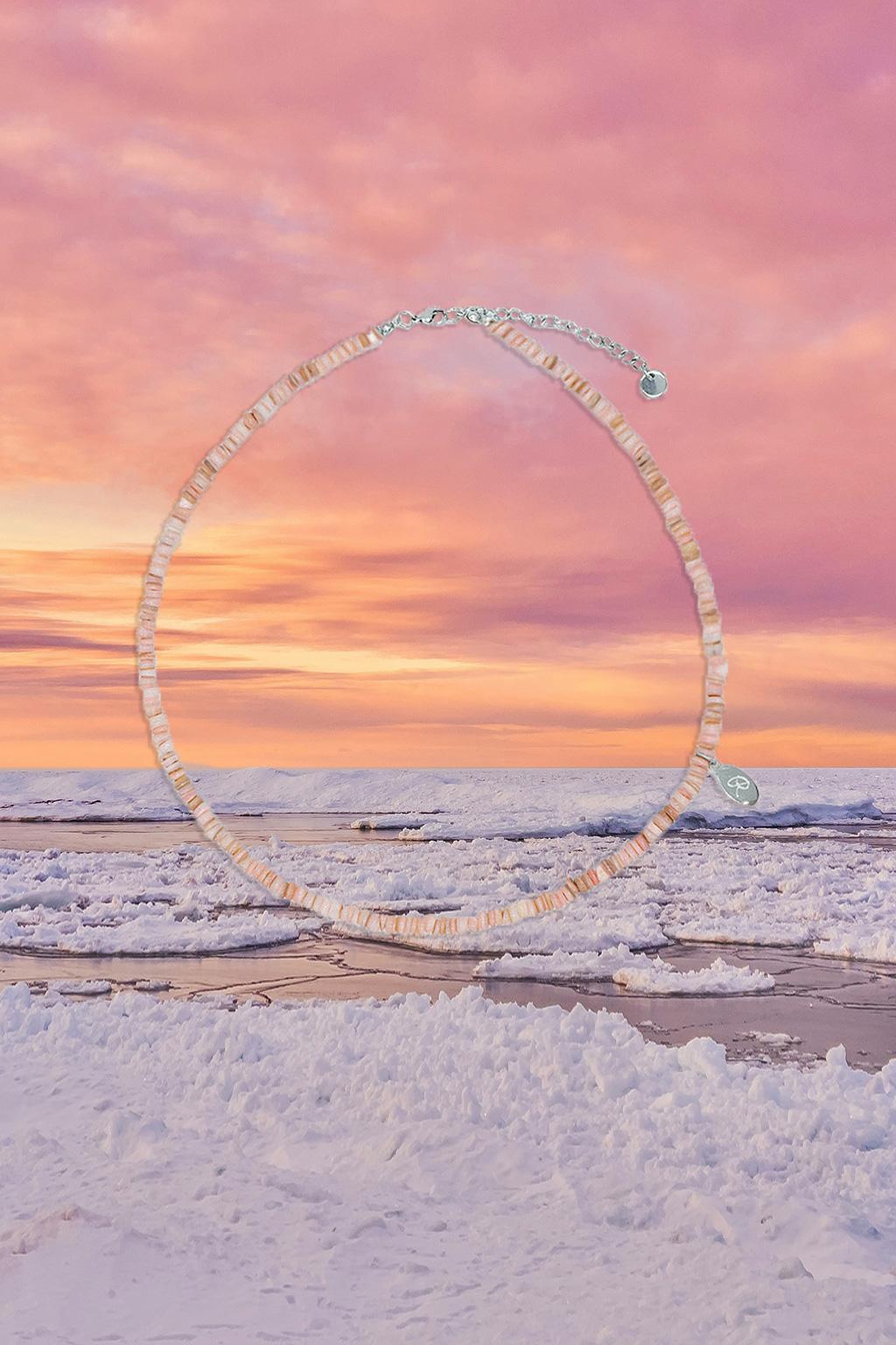 Marine wave Necklace [ocean pink]