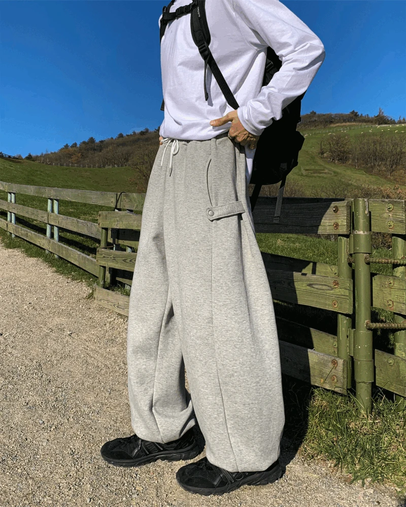 스냅 벌룬 와이드 팬츠