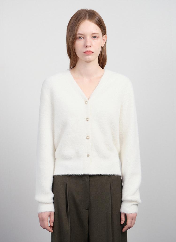 헤어리 브이넥 크롭 가디건_ASKCDO41030