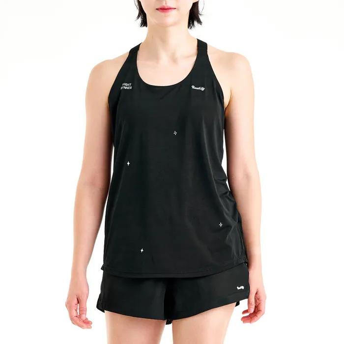 Womens Run The Night Singlet Black