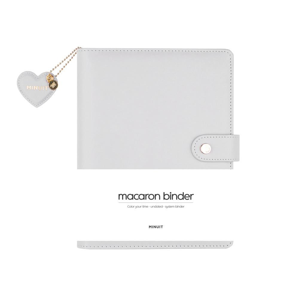 미뉴잇 마카롱 바인더 다이어리 6공 A5, 그레이