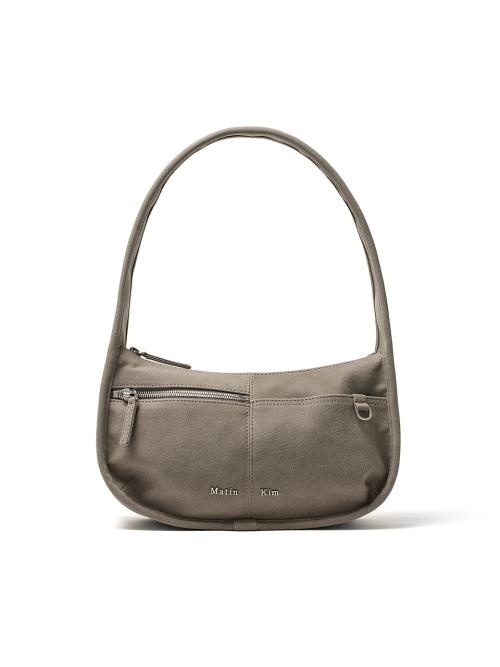마뗑킴(MATIN KIM)  ZIP AROUND SUEDE SHOULDER BAG IN GREY - 사이즈 & 후기 | 무신사