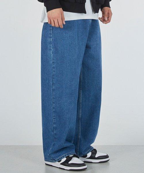 이지 와이드 데님 팬츠 미디움 인디고