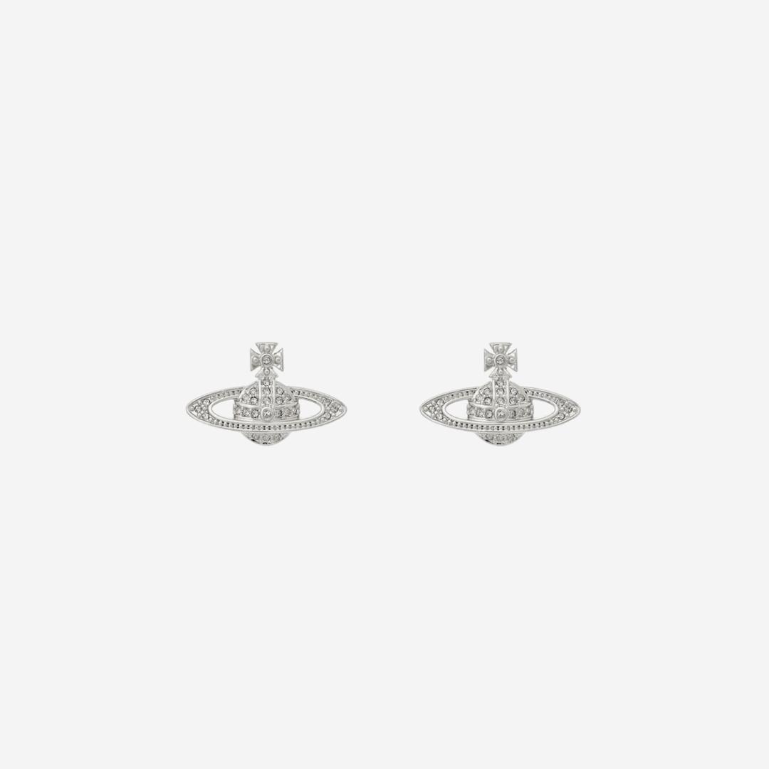 (W) Vivienne Westwood Mini Bas Relief Earrings Silver