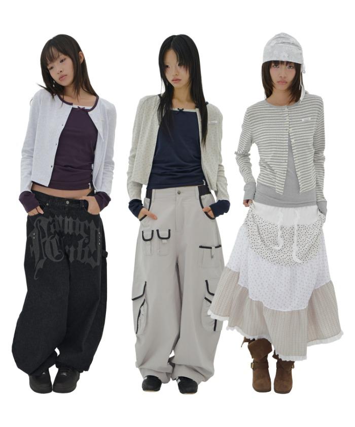 AIRY BUTTON CARDIGAN SET-UP F26041X042