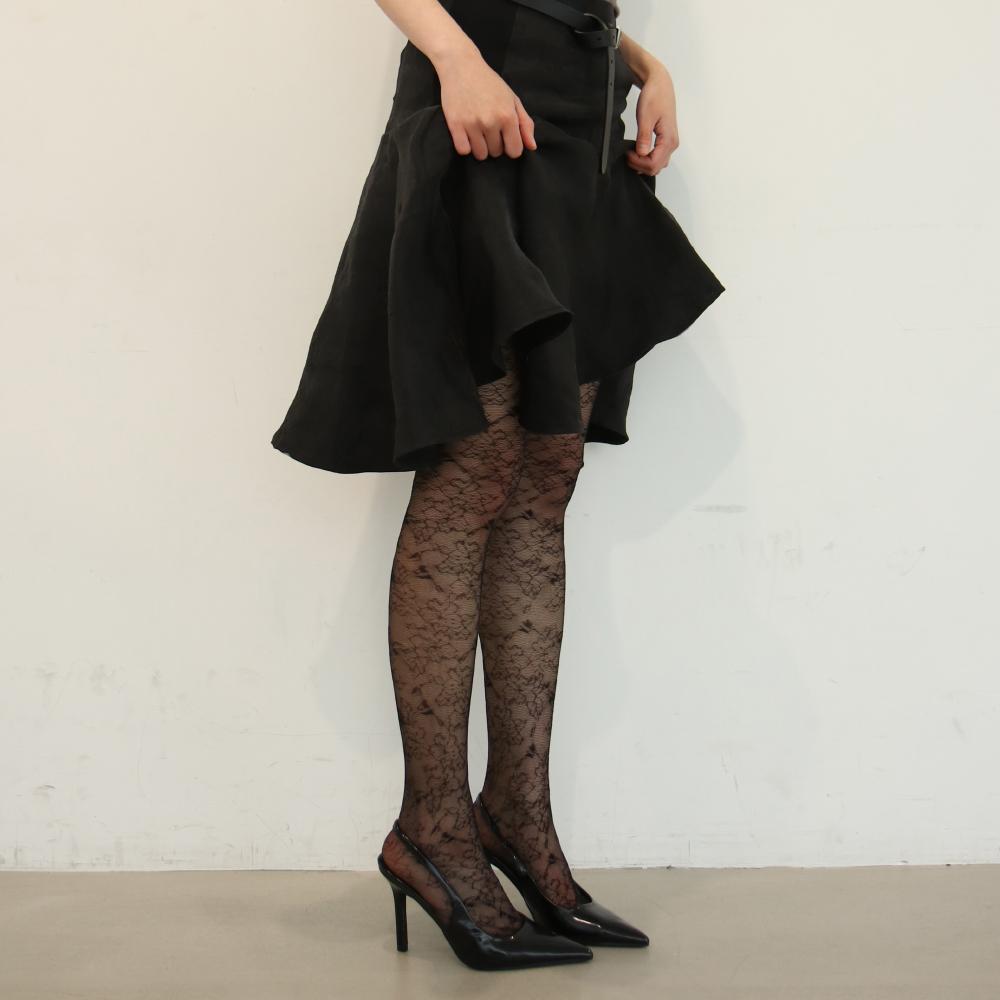 소프트 레이스 베일 스타킹 (블랙)