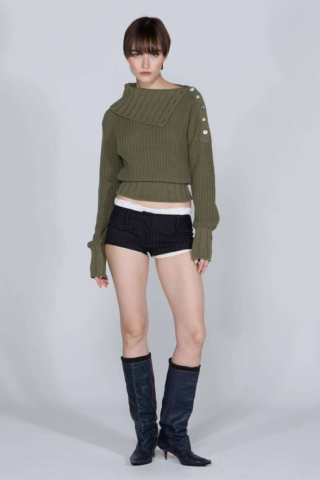 Funnel Neck Sweater Khaki