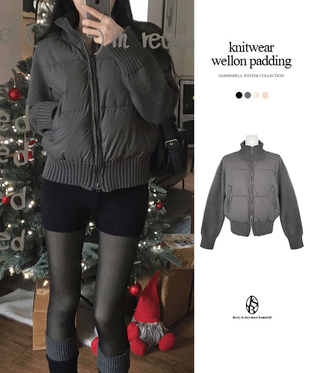 [부해보임X/고퀄💓] 파운드 하이넥 투웨이 소매 니트 숏 패딩 웰런 점퍼 레이어드 도톰 데일리 캐주얼 겨울신상/겨울패딩/겨울아우터