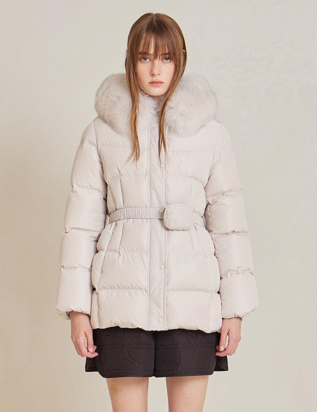 [리오더] 후디퍼 벨티드 하프구스다운