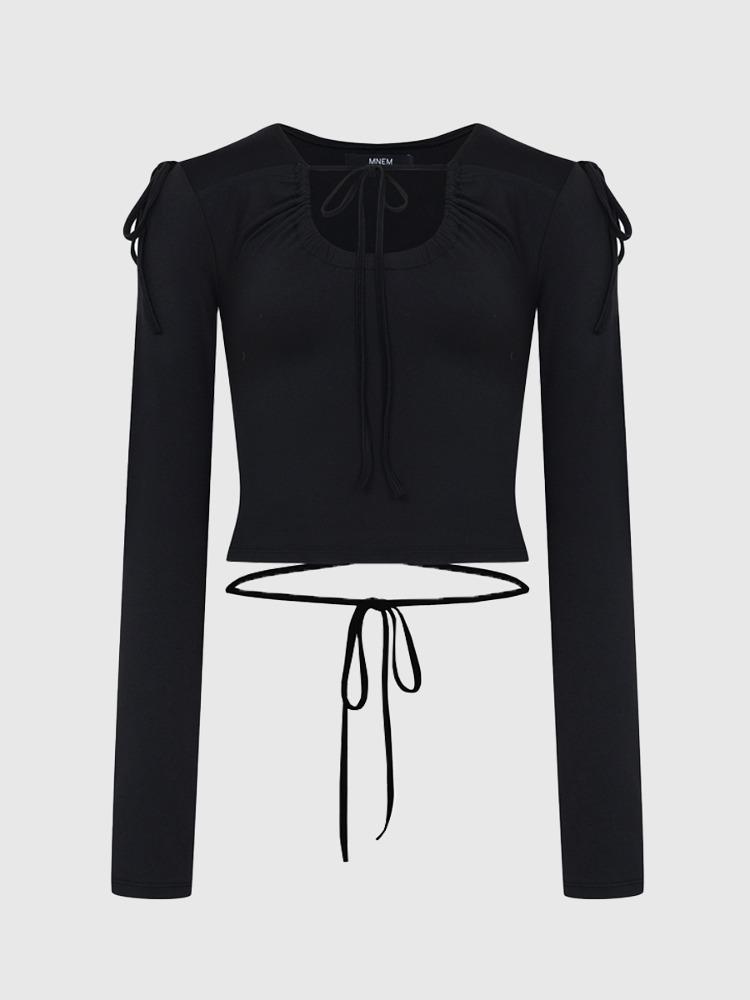 [mnem] tunnel strap top (black)