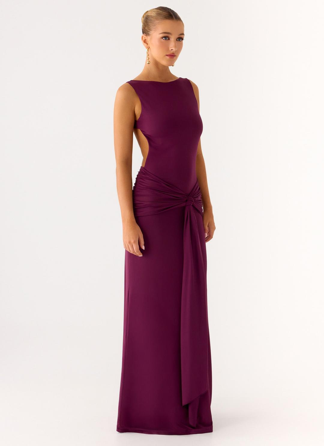 Fault Line Maxi Dress - Plum - Plum / AU 4