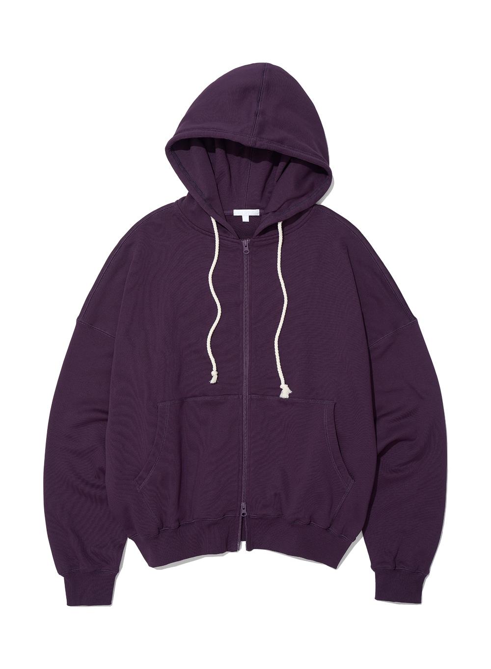 [WOMEN] PWC OVERSIZED COCOON FIT HOODIE ZIP-UP_PLUM
