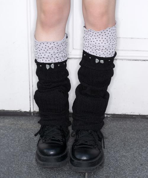 starry leg warmer - black