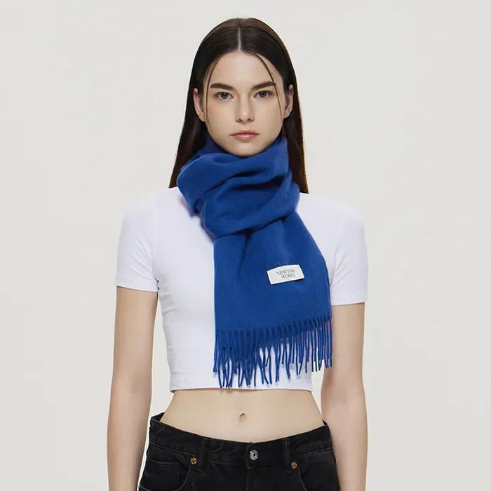 [GIFTBOX] WOOL100% CLASSIC MUFFLER_BLUE