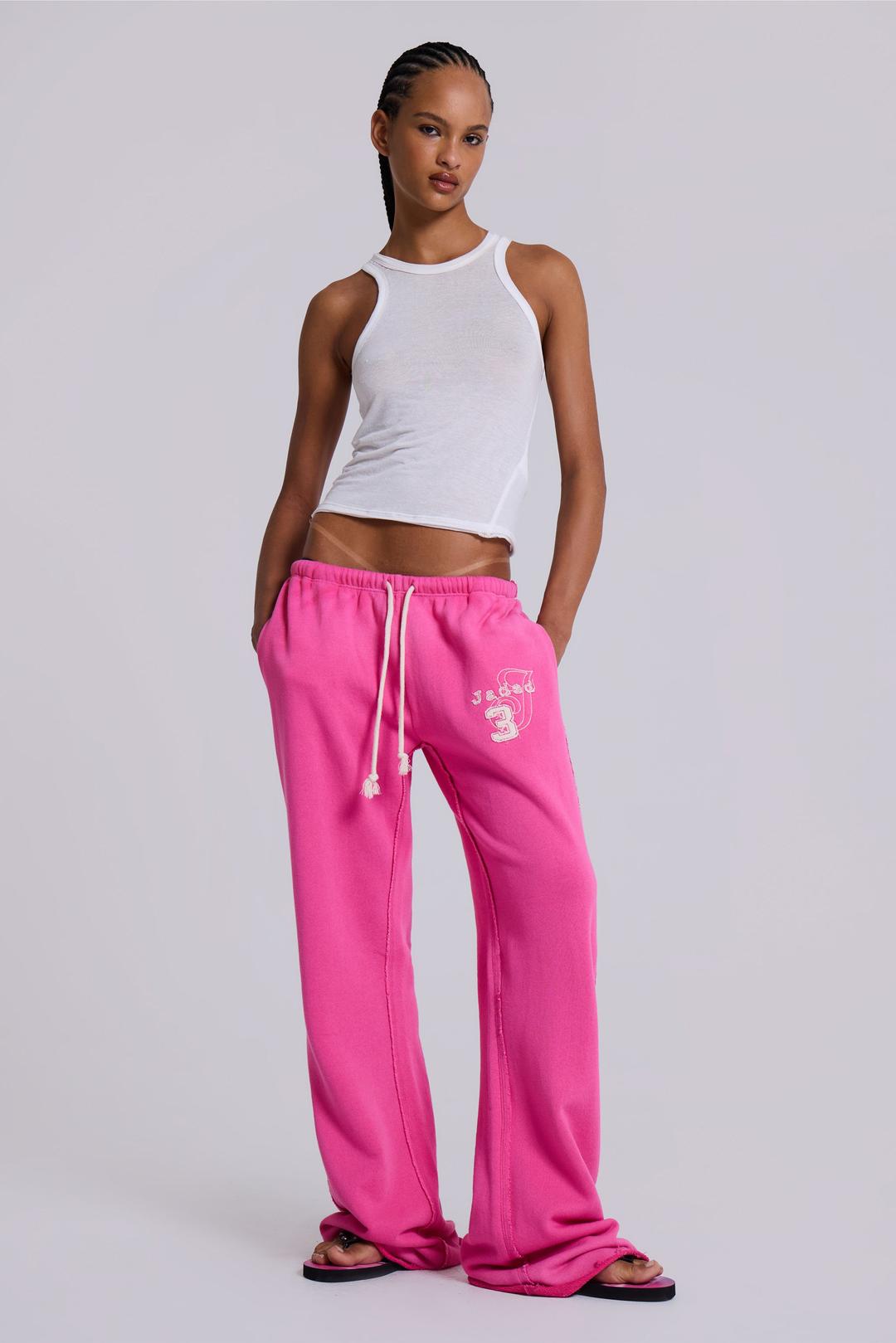 Cleo Slouchy Bootcut Jogger in Pink - XXS / Pink