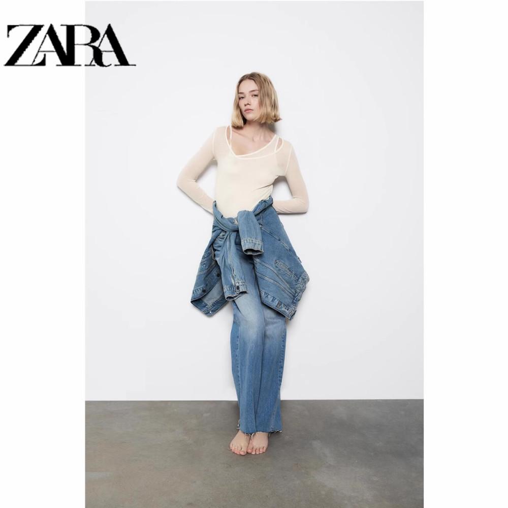 자라 여성 언밸런스 더블 티셔츠 그레이 화이트 2종