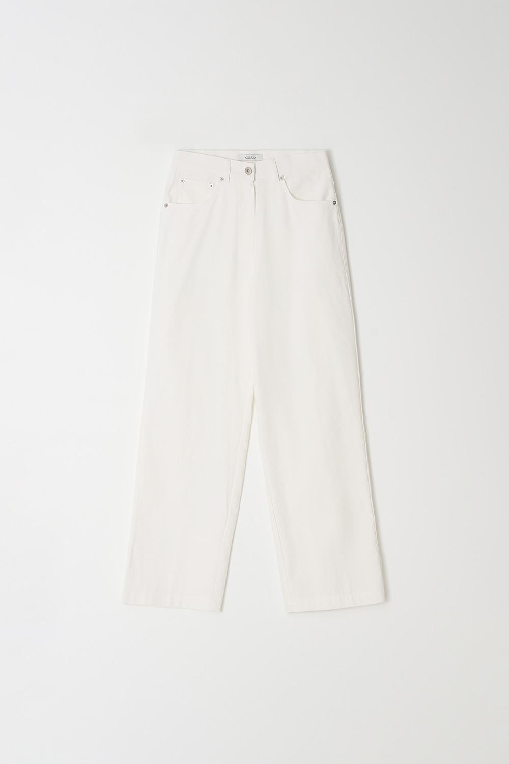 Linen detail pants (Ivory)