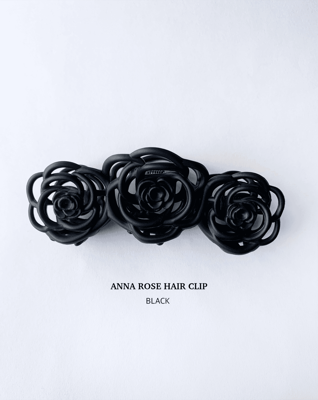 ANNA rose hair clip - BLACK