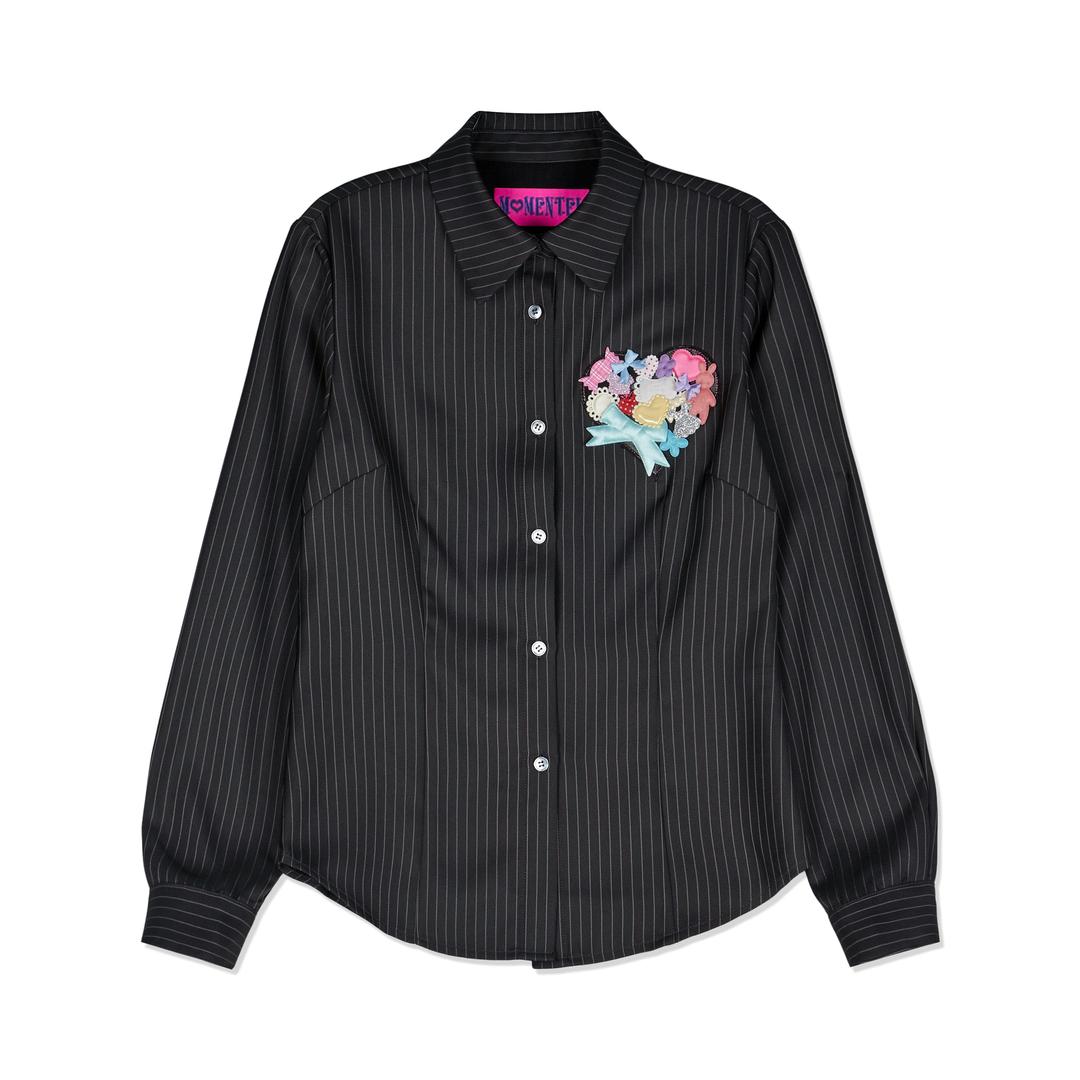 Heart Velcro  Stripe Shirt