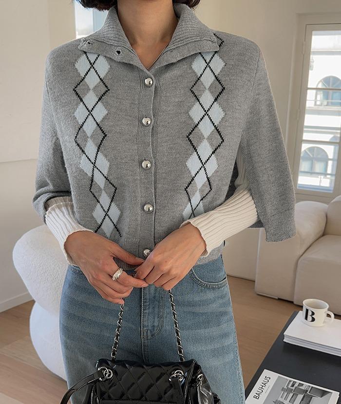 [더 니트]비깅아가일망또가디건