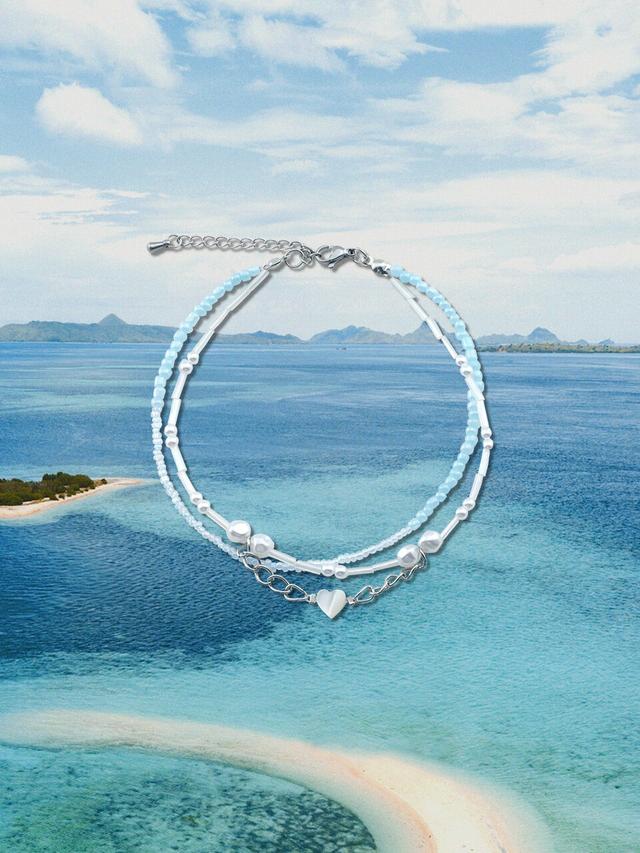 Cloud Beads Anklet sky-blue