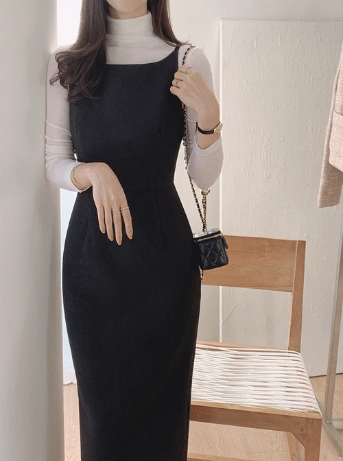 레이어드 울 원피스