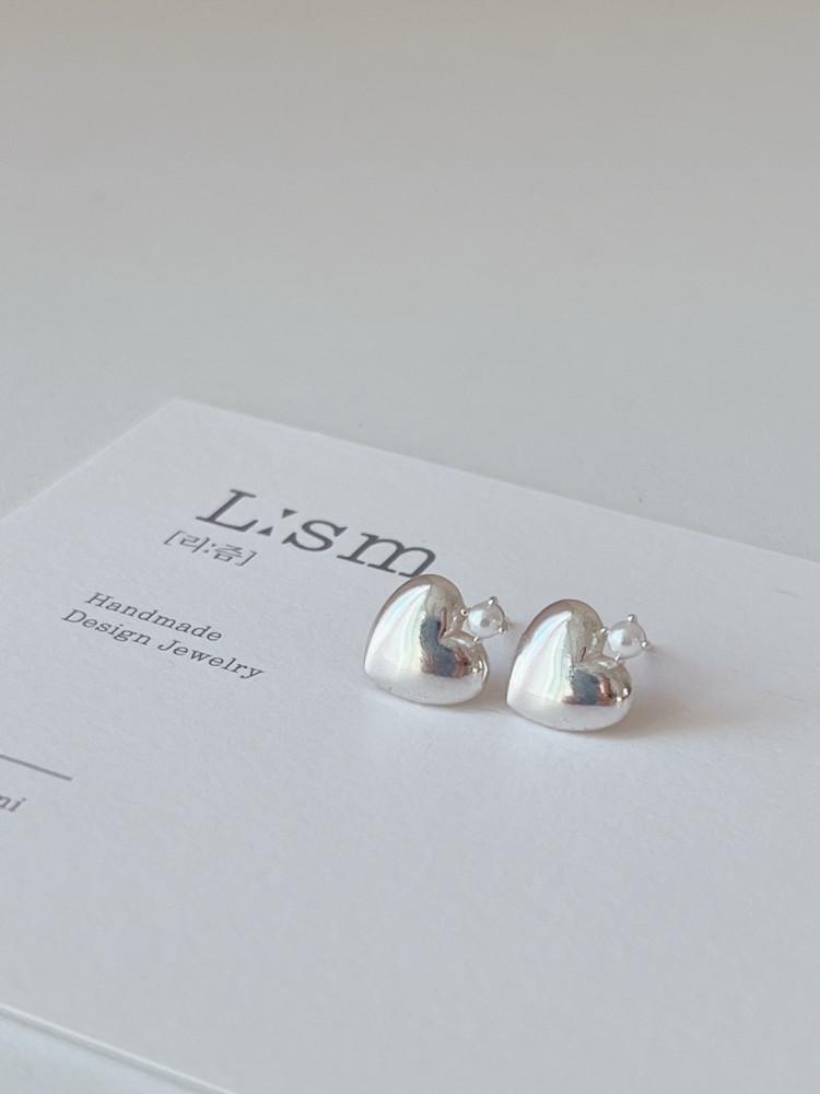 (실버925은침) 미니진주 볼룸 스터드귀걸이