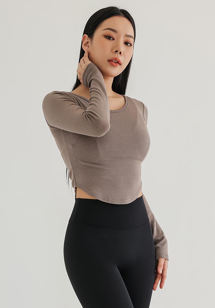 라운드 크롭 롱 슬리브