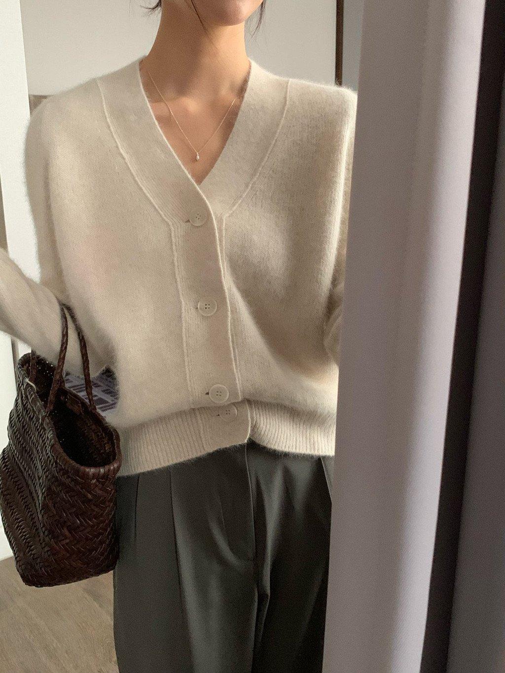 인기 모아니 라쿤 브이넥 가디건 / 달리언니