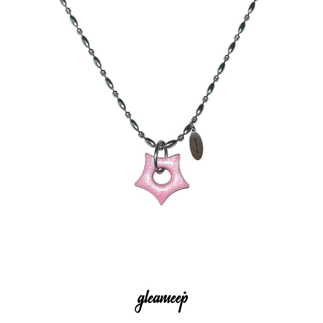gleaming little star necklace [light pink]