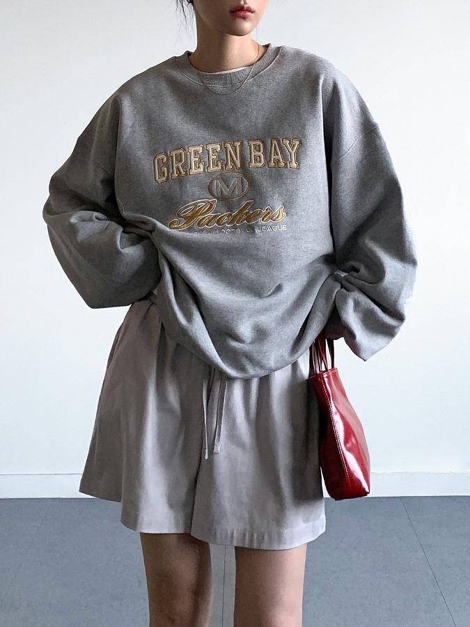 그랜드 자수 루즈핏 프린팅 맨투맨