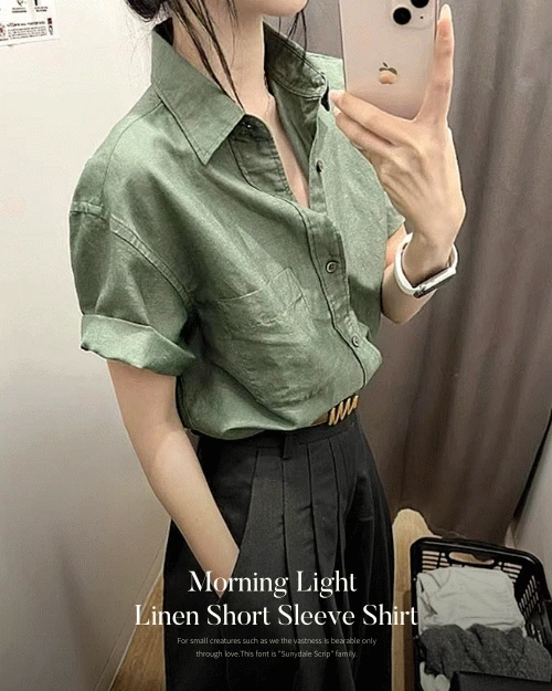 모닝라이트 린넨 반팔 셔츠