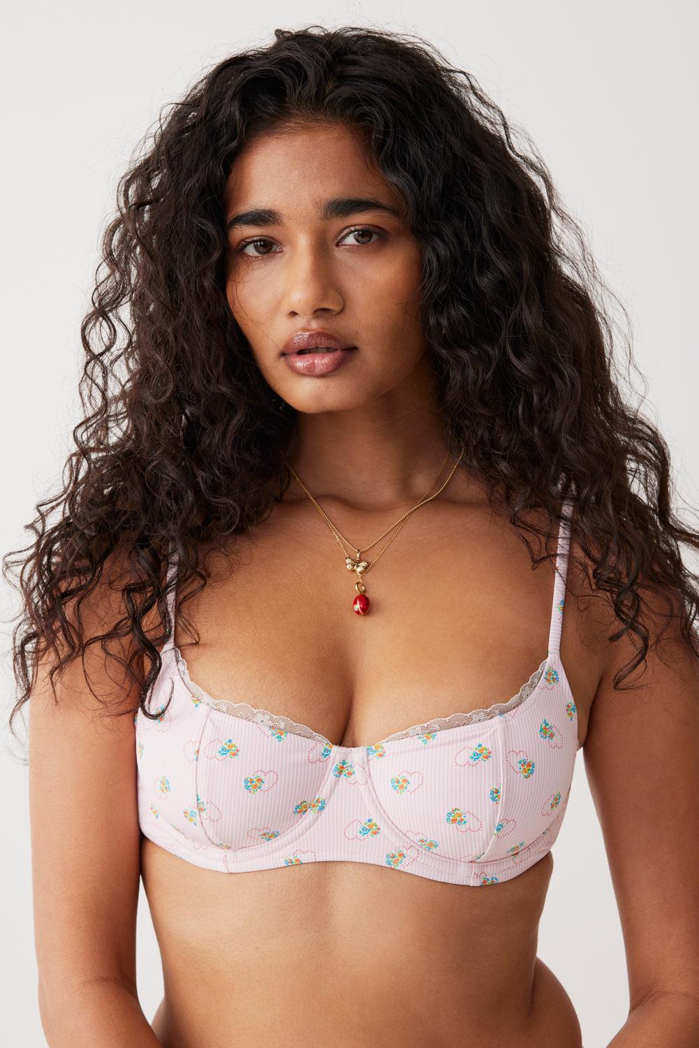 Cola Underwire Balconette Bikini Top - Sweetheart Stripe - Sweetheart Stripe / XS