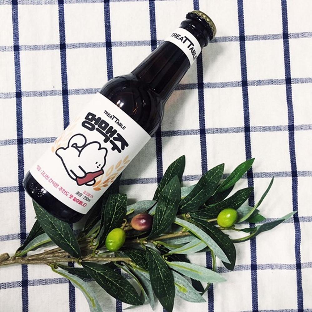 멍맥주 강아지 애견 수제 간식 무알콜 음료 음수량 수분 보충 생일파티 캠핑 220ml