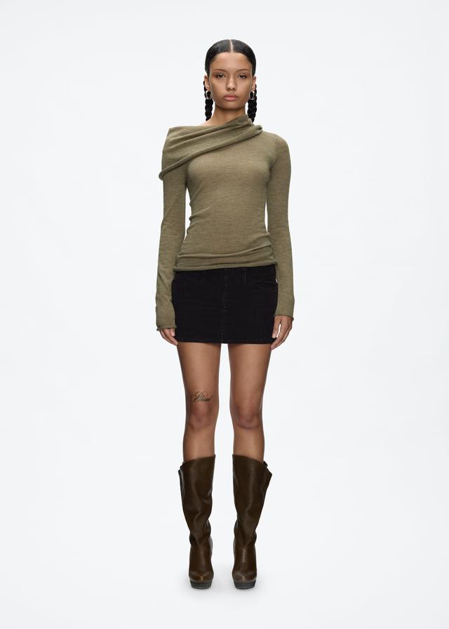 Corduroy Mini Skirt in Black - Tank Air
