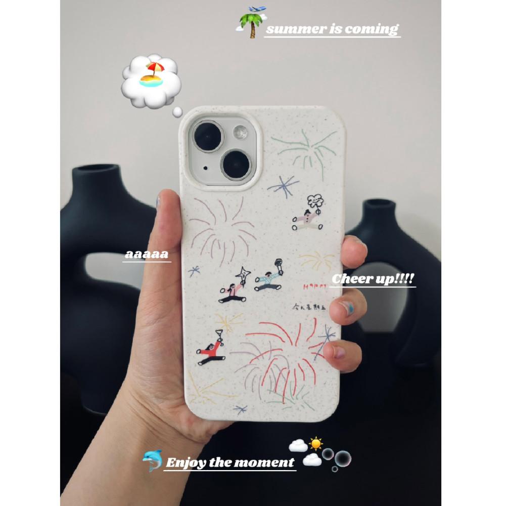 불꽃놀이 생분해성 친환경 소프트 아이폰케이스 귀여운 유니크 심플