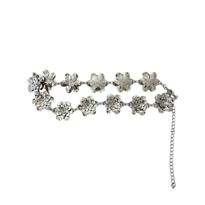 flower metal belt