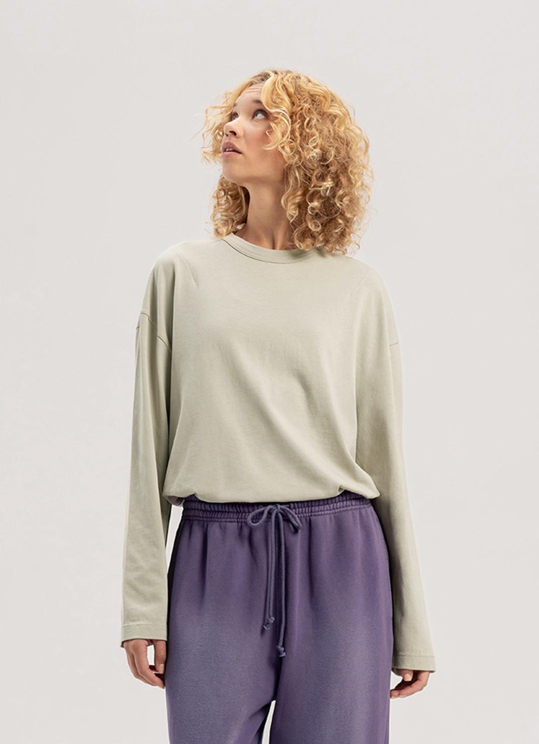 Small pocket long sleeve (Unisex)_Agate Gray