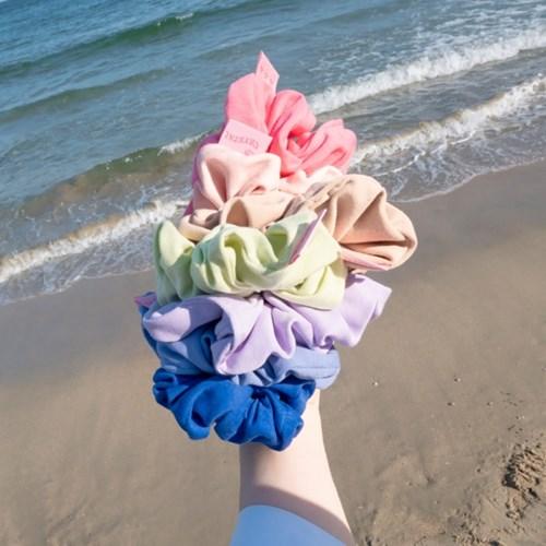 레드크리스탈 유니크 핸드메이드 레인보우 헤어슈슈 곱창 7COLOR