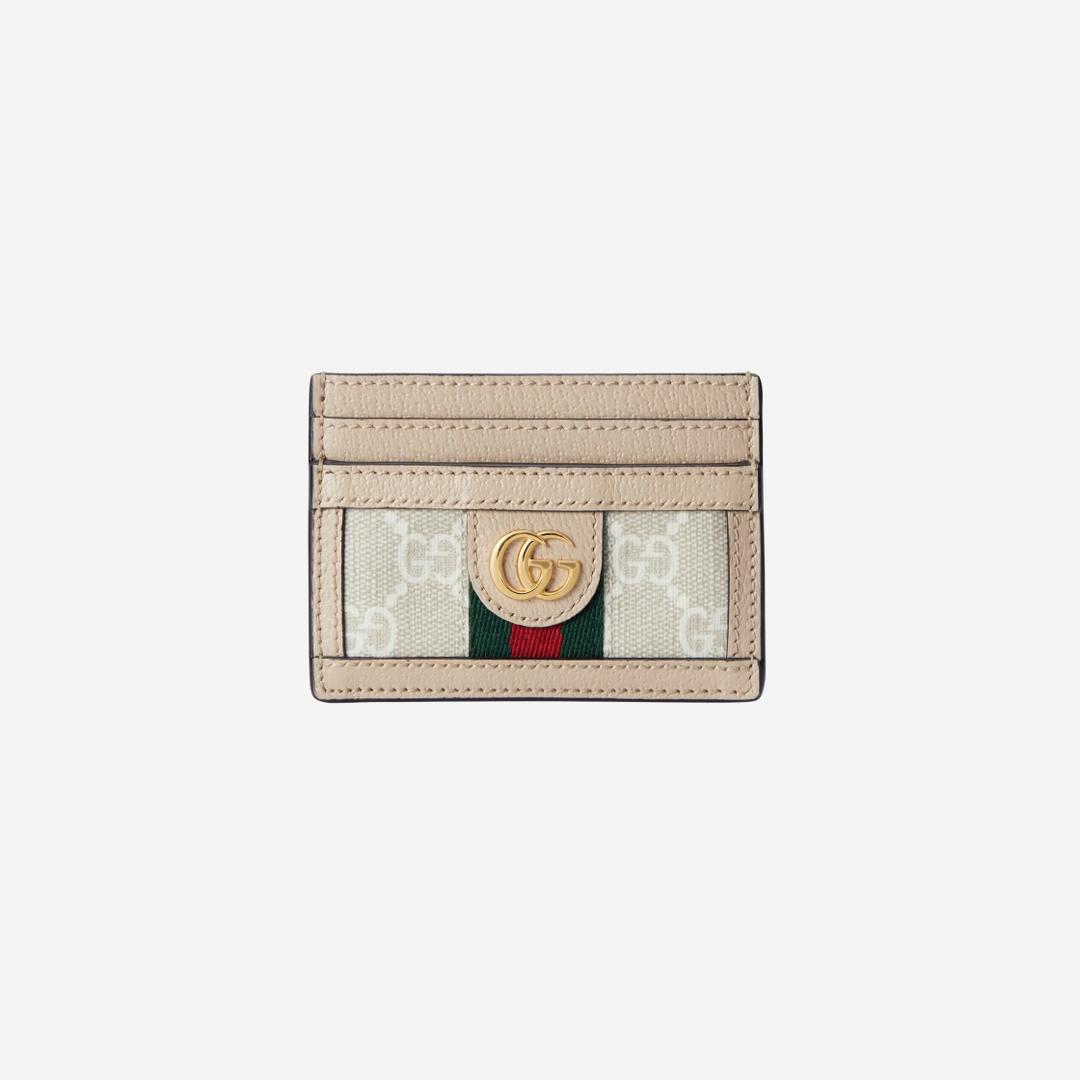 Gucci Ophidia GG Card Case Beige White