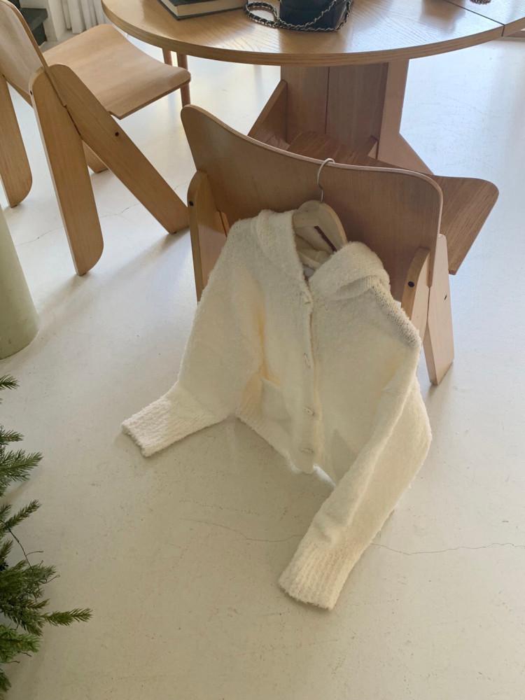 [품절예정/바로배송] 버니 후드 가디건 (아이보리)