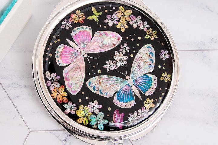 꽃과나비 자개손거울 자개거울 원형손거울