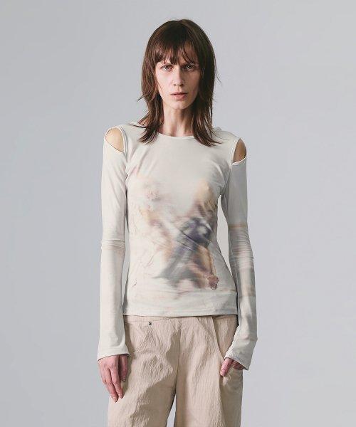 CUT-OUT SLIM FIT LONG SLEEVE (CREAM)