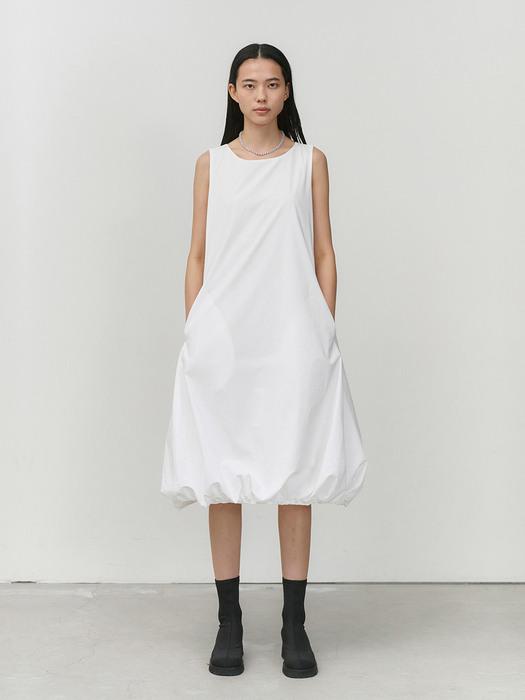 COTTON VOLUME DRESS (WHITE)