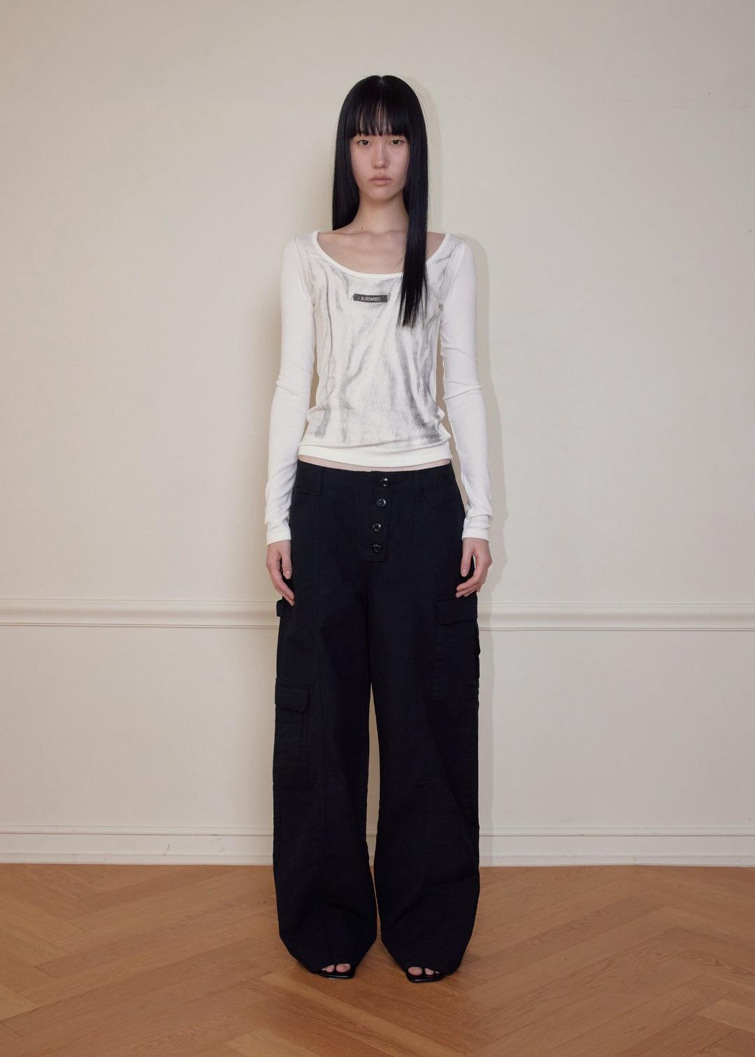 BOHEMSEO trompe-l'oeil TOP, WHITE