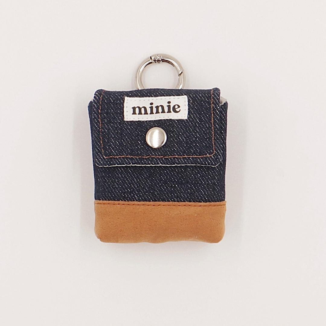 earphone pouch (denim) - suede