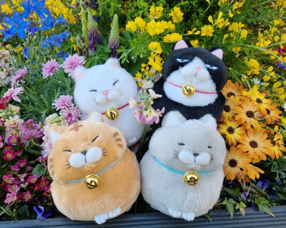 AMUSE 히게만쥬 고양이 인형 13cm  식빵굽는 고양이 동물 국민애착 인형