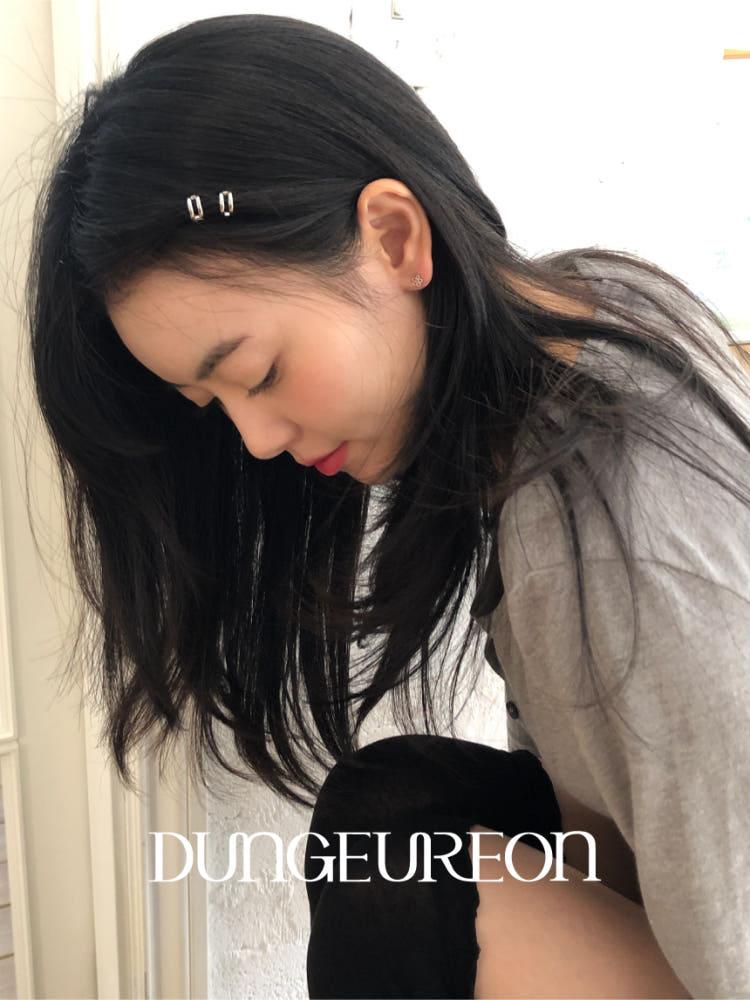 [made] [둥그런/ 헤어핀] 라인 디스코핀 - 머리핀 옆머리핀 미니 집게핀 포인트 헤어핀